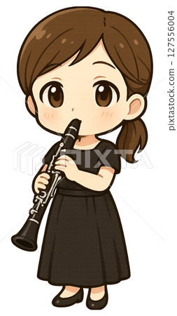 girl playing the clarinet 127556004