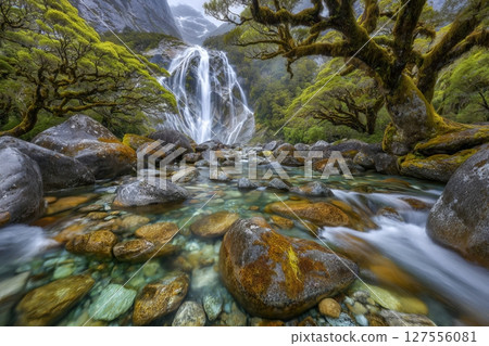 The Springbrook National Park in Australia features a hike to Twin Falls 127556081