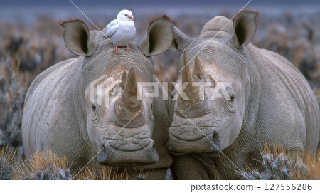 Uganda is home to the endangered White Rhinoceros, often spotted on walking safaris 127556286