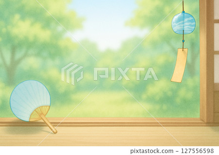 Background material with summer motifs 127556598