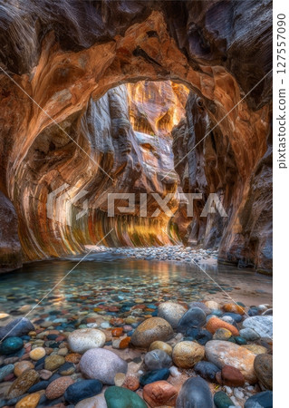 The Narrows located in Zion National Park, Utah, United States 127557090