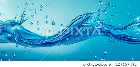 A moment of clear water swells and bubbles splashing 127557486