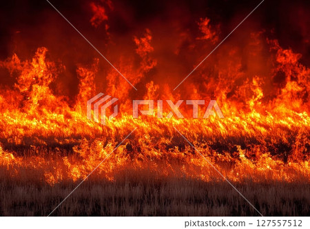 A severe drought has led to devastating forest fires fueled by the dry wind 127557512