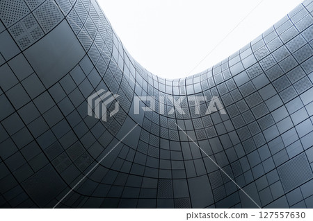 Perforated facade cladding of Dongdaemun Design Plaza or DDP in Seoul, South Korea 127557630