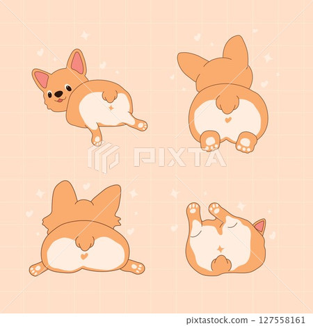 corgi, cartoon, dog 127558161