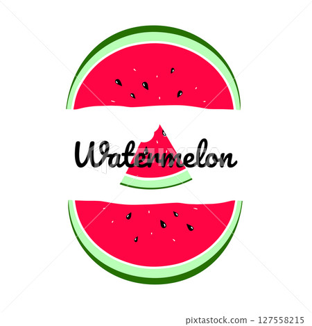 Summer illustration with colorful watermelon 127558215