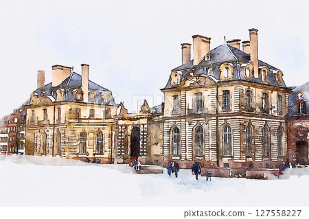Palais Rohan seen from Château Square in Strasbourg, France (AI generated from original image) 127558227