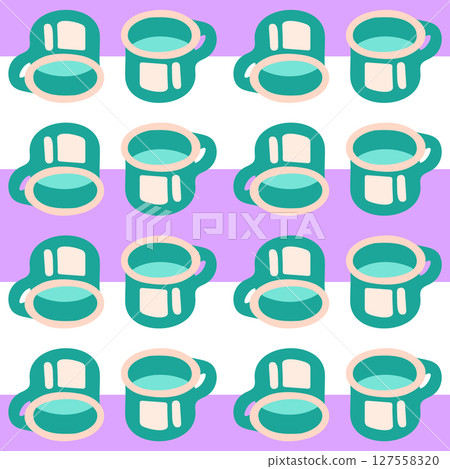 Seamless Enamel Camping Mug Pattern Seamless Enamel Camping Mug Pattern 127558320