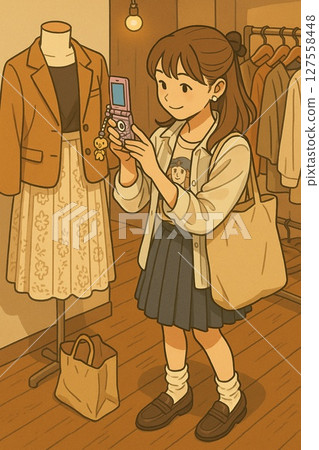 熱愛可愛復古翻蓋手機的女孩的日常生活 生成式人工智慧 127558448