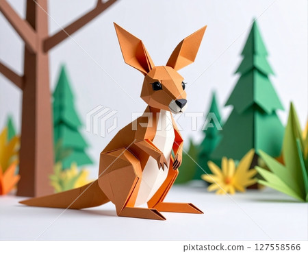 Origami Kangaroo Origami Kangaroo 127558566