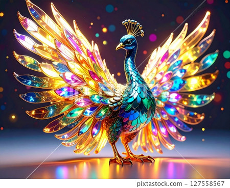 Glass Rainbow Peacock 127558567