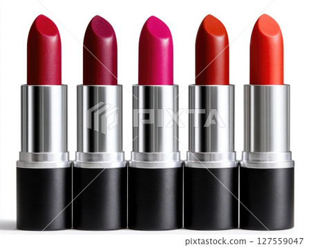 Set of Colorful Lipsticks in Black Tubes 127559047