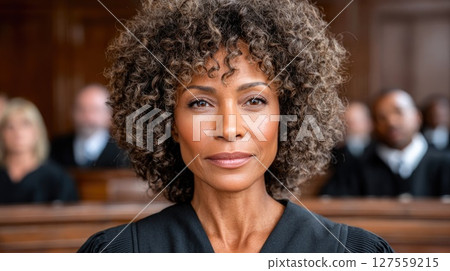 Portrait of Confident Female Judge in Courtroom 127559215