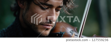 Close-Up of Man Playing Violin 127559236