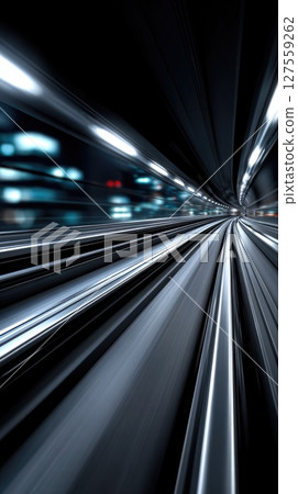 Futuristic Transport Tunnel at Night Futuristic Transport Tunnel at Night 127559262