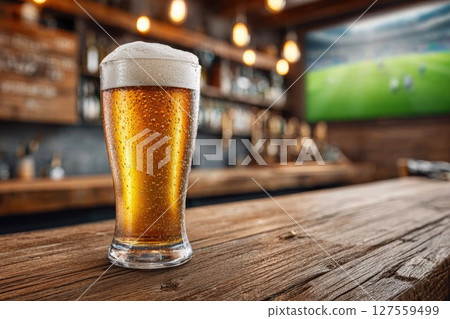 Fresh Pint of Beer in a Cozy Bar Fresh Pint of Beer in a Cozy Bar 127559499