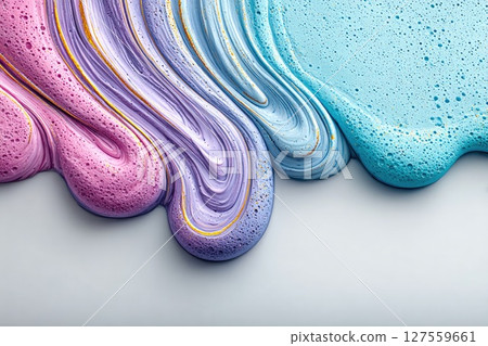 Colorful Paint Texture with Swirling Waves and Bubbles Colorful Paint Texture with Swirling Waves and Bubbles 127559661