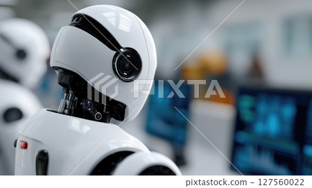 Futuristic Robot in Technology Environment 127560022