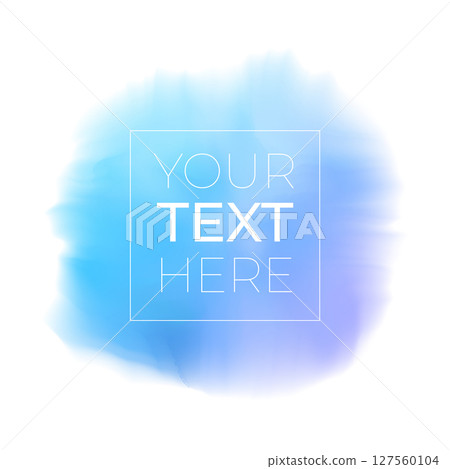 Blue watercolor background with copy space. Realistic watercolor brush strokes on transparent isolated background. Vector illustration created by Mesh tool for background, wallpaper, print. EPS10 127560104