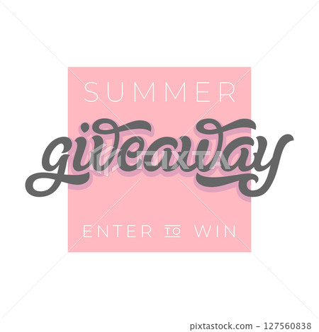 GAGIVEAWAY banner for season contests in social media. Modern brush calligraphy. Used for banners, posters, advertisements, competitions, announcements of winners. Vector illustration. 127560838