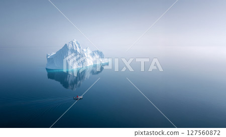 Solitude in the icy wilderness, a modern adventure scene Solitude in the icy wilderness, a modern adventure scene 127560872