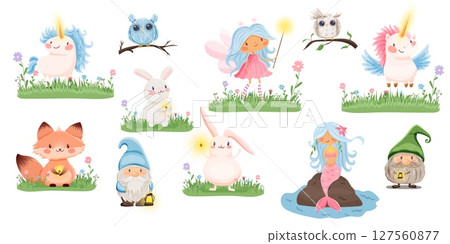 Set of magical forest characters 127560877