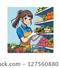 woman working in a supermarket 127560880