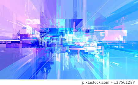 藍色和紫色的時尚數位影像背景 127561287