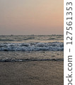 Beach waves at sunset 127561353