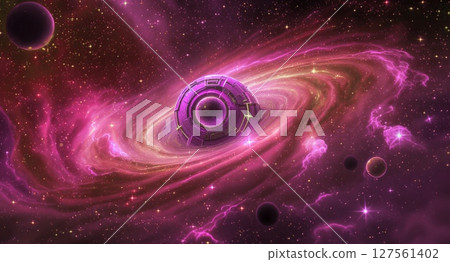 A black hole devouring energy and matter. 127561402
