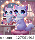 Nyancosme - Illustrations of cats putting on makeup 127561408