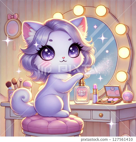 Nyancosme - Illustrations of cats putting on makeup Nyancosme - Illustrations of cats putting on makeup 127561410