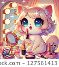 Nyancosme - Illustrations of cats putting on makeup 127561413