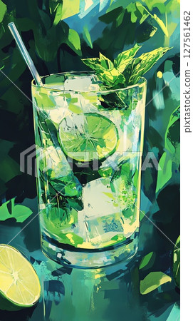 Mojito with mint and lime. 127561462