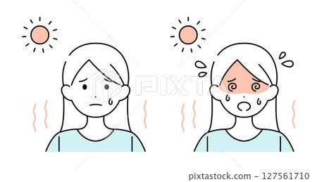中暑婦女夏季插畫素材向量 中暑婦女夏季插畫素材向量 127561710