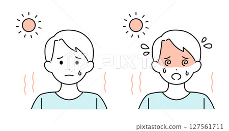 中暑男性夏季插畫素材向量 中暑男性夏季插畫素材向量 127561711