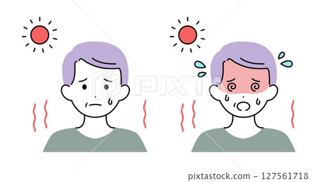 Heat stroke Elderly man Elderly Summer Illustration material Vector Heat stroke Elderly man Elderly Summer Illustration material Vector 127561718