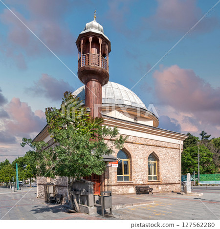 Shazibey Ak Mosque in Konya Culture Park, in Turkey, highlights beautiful architecture and serene atmosphere Shazibey Ak Mosque in Konya Culture Park, in Turkey, highlights beautiful architecture and serene atmosphere 127562280