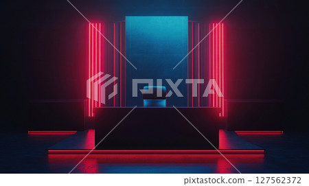 A virtual courtroom setting where participants are engaging through avatars in a digital space The background is a futuristic virtual environment A virtual courtroom setting where participants are engaging through avatars in a digital space The background is a futuristic virtual environment 127562372