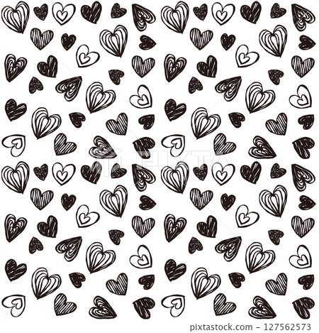 Handwritten heart seamless pattern Handwritten heart seamless pattern 127562573
