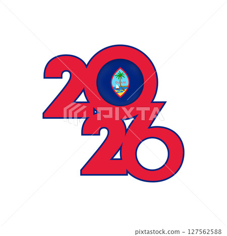 2026 banner with Guam flag inside. 2026 banner with Guam flag inside. 127562588