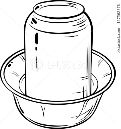 Tea Pair  Outline Illustration 127562878