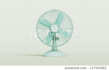 Pastel colored Mini Desk Electric Fan. 3D Rendering. Pastel colored Mini Desk Electric Fan. 3D Rendering. 127563065