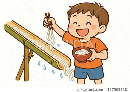 玩流水素麵的男孩 127563518