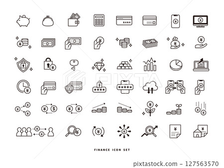 貨幣、金融和資產管理圖示集 貨幣、金融和資產管理圖示集 127563570