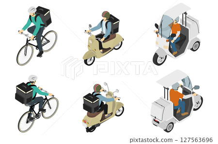等距圖解:送貨人員集合 等距圖解:送貨人員集合 127563696