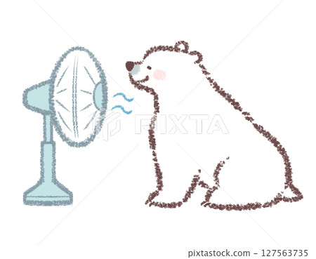 北極熊用風扇降溫 北極熊用風扇降溫 127563735