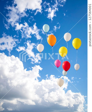 Balloons dancing in the sky 127564001