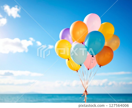 Balloons dancing in the sky 127564006