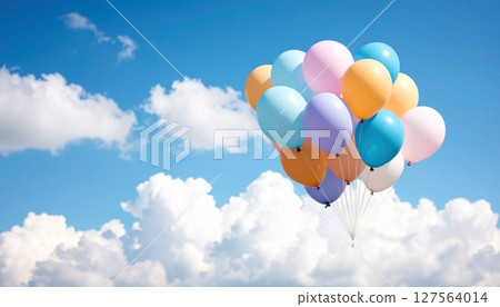 Balloons dancing in the sky 127564014